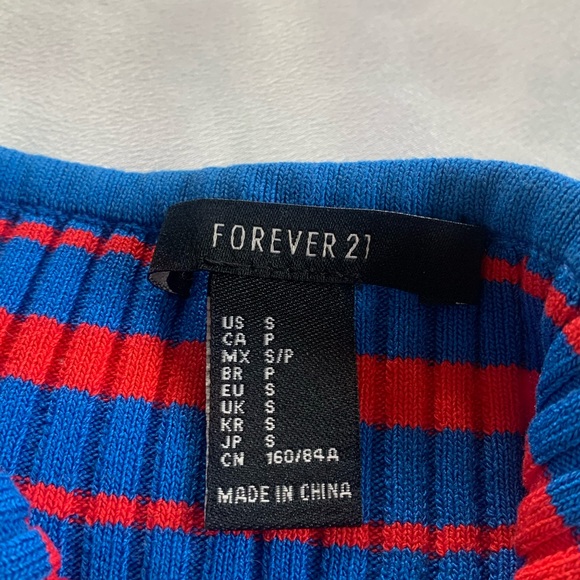 Forever 21 Red Blue Stripe Sweater Tube Top - Picture 4 of 4